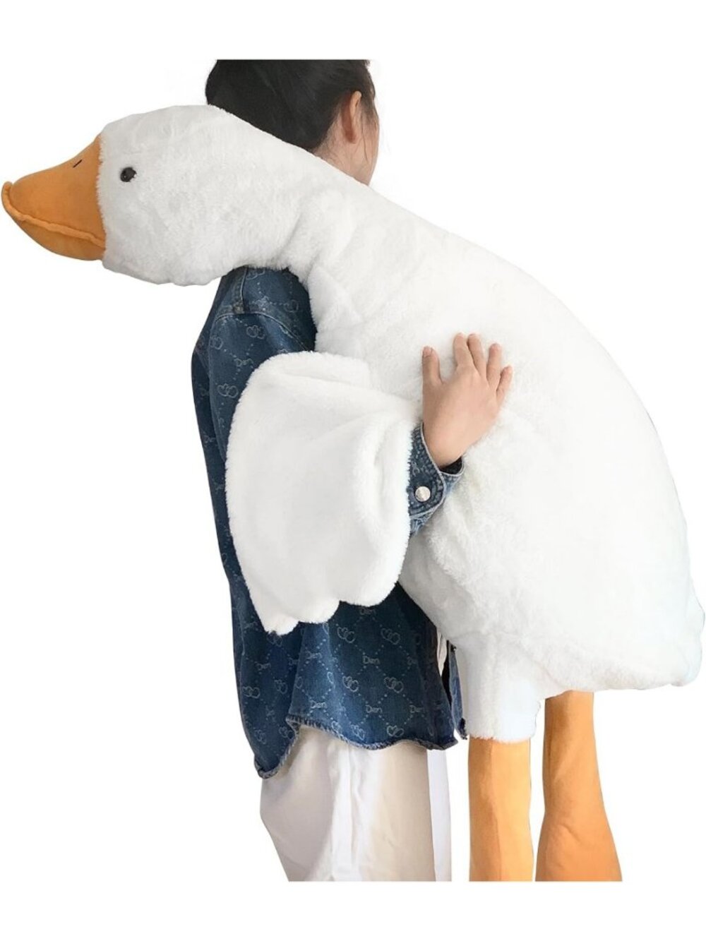 Giant 51.2in Goose Stuffed Animal Pillow - Soft, Cuddly Hugging Plush Toy